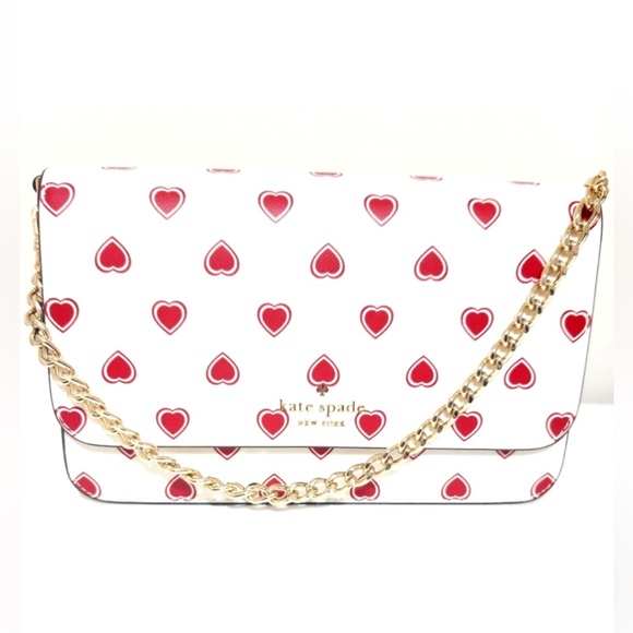 Kate Spade NWT Madison Heartfelt Geo Flap Crossbody & Matching Wallet Set - Picture 12 of 16